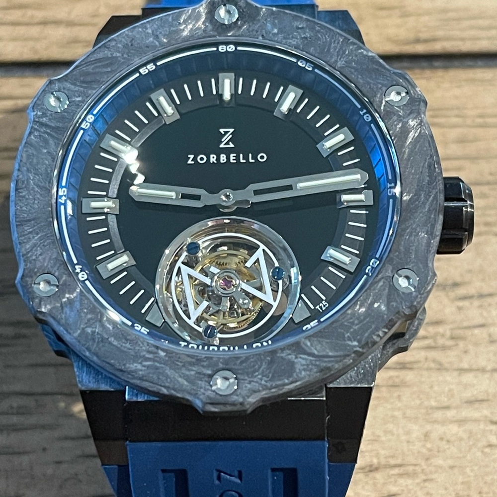 Zorbello T2 ZBAC003, New, Tourbillon. Carbon Bezel